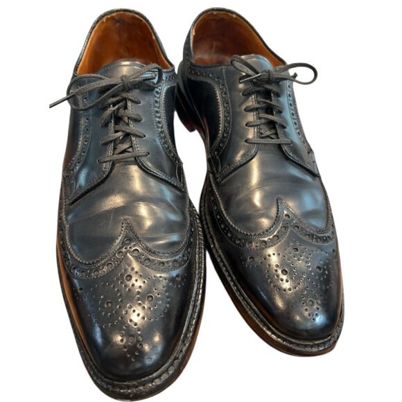 VTG Bass Black DuPont Corfam Full Brogue Longwing Wingtip Derby Shoes Mens 12 AA main image 6